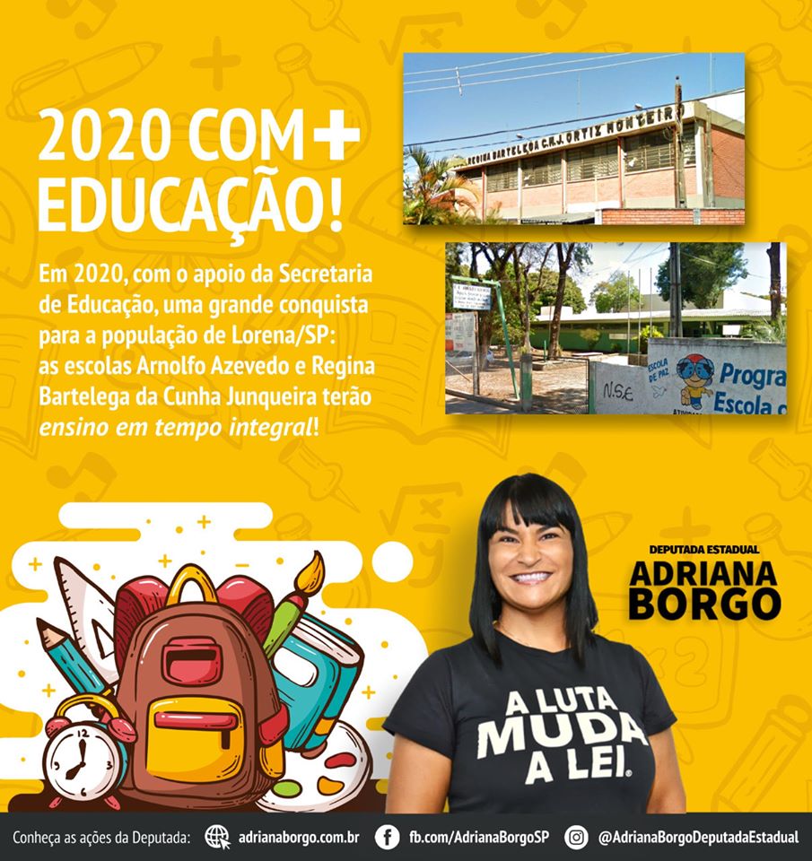 Adriana Borgo - 2020 com mais educacao em Lorena