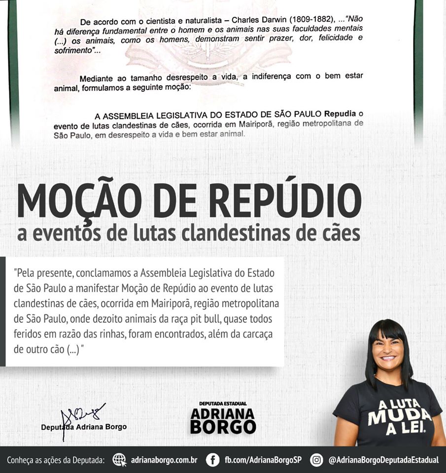 Adriana Borgo - Mocao de Repudio Rinha de Caes