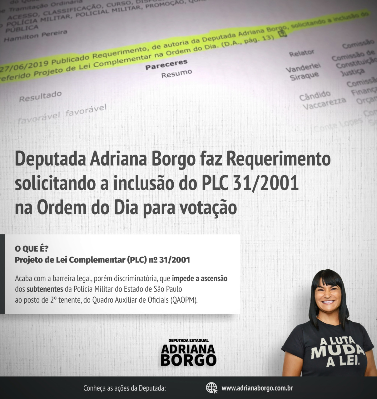 Adriana Borgo - aprovacao PLC31 de 2001