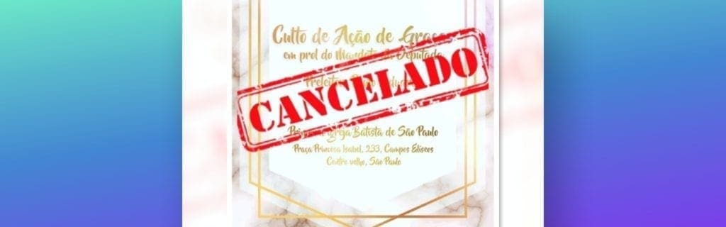 Adriana Borgo - culto acao de gracas - cancelamento - capa