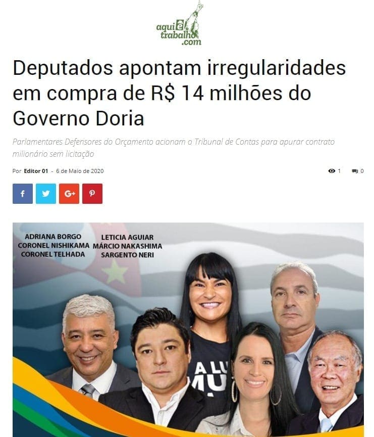 Adriana Borgo - Na Midia - Aqui e Trabalho.com - 06 de maio de 2020