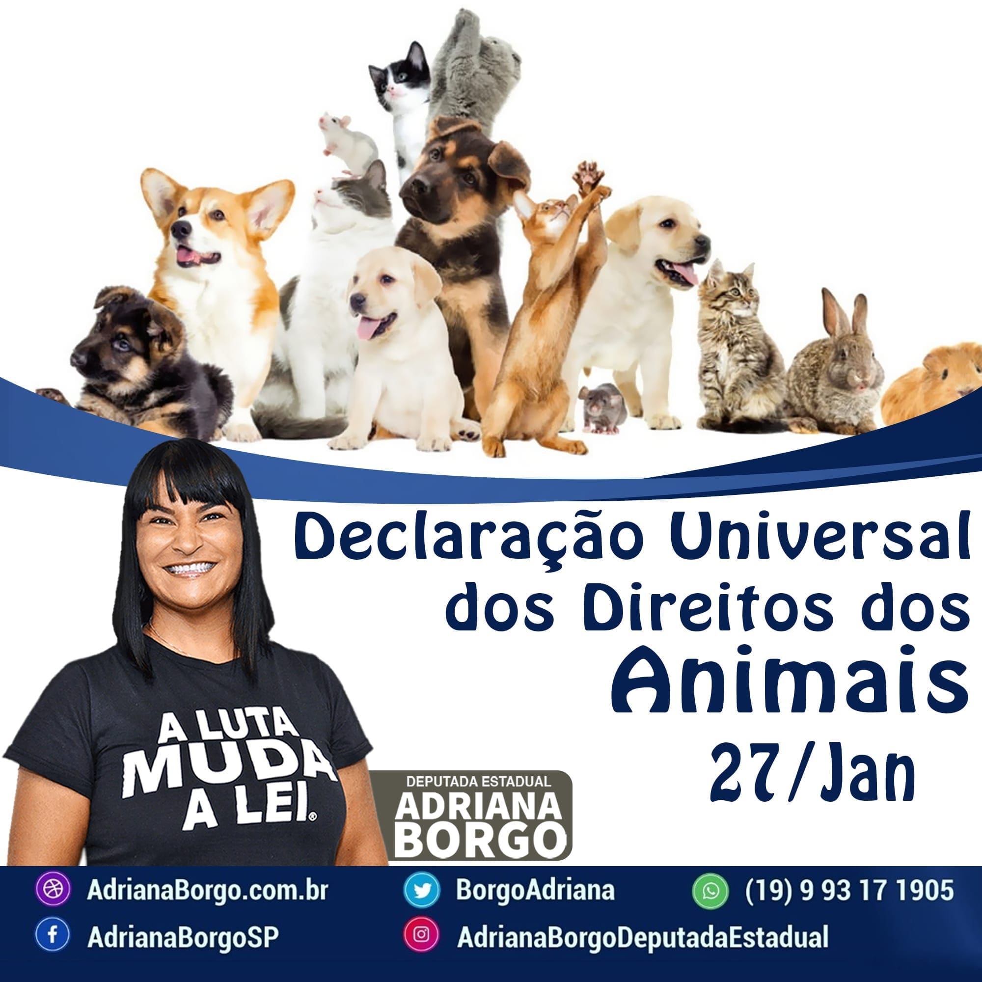 27 de Janeiro Dia da Declaração Universal dos Direitos dos Animais Adriana Website 27 de Janeiro Dia da Declaração Universal dos Direitos dos Animais Adriana Website